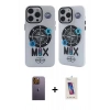 MARSİLYAN™- iPhone 12 Pro Max Kılıf Nova Doku Koleksiyonu - Siyah Joko 5D Cam + Neon Fosforlu Kamera Lens - SI