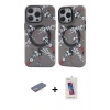 MARSİLYAN™- iPhone 12 Pro Max Kılıf Nova Doku Koleksiyonu - Siyah Joko 5D Cam + Renkli Kamera Lens Koruma Cam - SI
