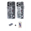 MARSİLYAN™- iPhone 12 Pro Max Kılıf Nova Doku Koleksiyonu - Siyah Joko 5D Cam + Renkli Kamera Lens Koruma Cam - SI