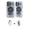 MARSİLYAN™- iPhone 12 Pro Max Kılıf Nova Doku Koleksiyonu - Siyah Joko 5D Cam + Shine Kamera Lens - GD
