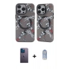 MARSİLYAN™- iPhone 12 Pro Max Kılıf Nova Doku Koleksiyonu - Siyah Joko Magic 5D Cam + Neon Fosforlu Kamera Lens - MI