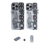 MARSİLYAN™- iPhone 12 Pro Max Kılıf Nova Doku Koleksiyonu - Siyah Joko Magic 5D Cam + Mavi Renkli Kamera Lens Koruma Cam