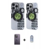 MARSİLYAN™- iPhone 12 Pro Max Kılıf Nova Doku Koleksiyonu - Siyah Joko Magic 5D Cam + Neon Fosforlu Kamera Lens - BZ