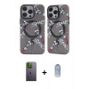 MARSİLYAN™- iPhone 12 Pro Max Kılıf Nova Doku Koleksiyonu - Siyah Joko Magic 5D Cam + Neon Fosforlu Kamera Lens - YL