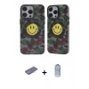 MARSİLYAN™- iPhone 12 Pro Max Kılıf Nova Doku Koleksiyonu - Siyah Joko Magic 5D Cam + Pembe Renkli Kamera Lens Koruma Cam