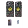 MARSİLYAN™- iPhone 12 Pro Max Kılıf Nova Doku Koleksiyonu - Siyah Joko Magic 5D Cam + Sarı Neon Fosforlu Kamera Lens