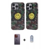 MARSİLYAN™- iPhone 12 Pro Max Kılıf Nova Doku Koleksiyonu - Siyah Joko Magic 5D Cam + Neon Fosforlu Kamera Lens - TU