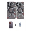 MARSİLYAN™- iPhone 12 Pro Max Kılıf Nova Doku Koleksiyonu - Siyah Joko Magic 5D Cam + Neon Fosforlu Kamera Lens - TU