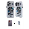 MARSİLYAN™- iPhone 12 Pro Max Kılıf Nova Doku Koleksiyonu - Siyah Joko Magic 5D Cam + Neon Fosforlu Kamera Lens - TU