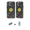 MARSİLYAN™- iPhone 12 Pro Max Kılıf Nova Doku Koleksiyonu - Siyah Joko Magic 5D Cam + Renkli Kamera Lens Koruma Cam - TU