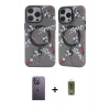 MARSİLYAN™- iPhone 12 Pro Max Kılıf Nova Doku Koleksiyonu - Siyah Joko Magic 5D Hayalet Cam + Neon Fosforlu Kamera Lens - BZ
