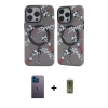 MARSİLYAN™- iPhone 12 Pro Max Kılıf Nova Doku Koleksiyonu - Siyah Joko Magic 5D Hayalet Cam + Neon Fosforlu Kamera Lens - MI