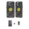 MARSİLYAN™- iPhone 12 Pro Max Kılıf Nova Doku Koleksiyonu - Siyah Joko Magic 5D Hayalet Cam + Neon Fosforlu Kamera Lens - BZ