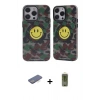 MARSİLYAN™- iPhone 12 Pro Max Kılıf Nova Doku Koleksiyonu - Siyah Joko Magic 5D Hayalet Cam + Renkli Kamera Lens Koruma Cam - MI