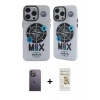 MARSİLYAN™- iPhone 12 Pro Max Kılıf Nova Doku Koleksiyonu - Siyah Mat Seramik Nano Ekran Koruyucu + Neon Fosforlu Kamera Lens - BZ