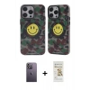 MARSİLYAN™- iPhone 12 Pro Max Kılıf Nova Doku Koleksiyonu - Siyah Mat Seramik Nano Ekran Koruyucu + Neon Fosforlu Kamera Lens - BZ