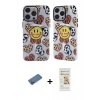MARSİLYAN™- iPhone 12 Pro Max Kılıf Nova Doku Koleksiyonu - Siyah Mat Seramik Nano Ekran Koruyucu + Gold Shine Kamera Lens Koruma Cam