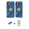 MARSİLYAN™- iPhone 12 Pro Max Kılıf Nova Doku Koleksiyonu - Siyah Mat Seramik Nano Ekran Koruyucu + Gold Shine Kamera Lens Koruma Cam