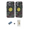 MARSİLYAN™- iPhone 12 Pro Max Kılıf Nova Doku Koleksiyonu - Siyah Mat Seramik Nano Ekran Koruyucu + Gold Shine Kamera Lens Koruma Cam