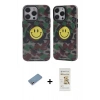 MARSİLYAN™- iPhone 12 Pro Max Kılıf Nova Doku Koleksiyonu - Siyah Mat Seramik Nano Ekran Koruyucu + Gümüş Shine Kamera Lens Koruma Cam