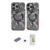 MARSİLYAN™- iPhone 12 Pro Max Kılıf Nova Doku Koleksiyonu - Siyah Mat Seramik Nano Ekran Koruyucu + Renkli Kamera Lens Koruma Cam - MI