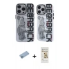 MARSİLYAN™- iPhone 12 Pro Max Kılıf Nova Doku Koleksiyonu - Siyah Mat Seramik Nano Ekran Koruyucu + Shine Kamera Lens Koruma Cam - MI