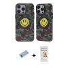 MARSİLYAN™- iPhone 12 Pro Max Kılıf Nova Doku Koleksiyonu - Siyah Mat Seramik Nano Ekran Koruyucu + Shine Kamera Lens Koruma Cam - MI