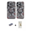 MARSİLYAN™- iPhone 12 Pro Max Kılıf Nova Doku Koleksiyonu - Siyah Mat Seramik Nano Ekran Koruyucu + Renkli Kamera Lens Koruma Cam - TU