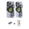 MARSİLYAN™- iPhone 12 Pro Max Kılıf Nova Doku Koleksiyonu - Siyah Mat Seramik Nano Ekran Koruyucu + Renkli Kamera Lens Koruma Cam - TU