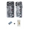 MARSİLYAN™- iPhone 12 Pro Max Kılıf Nova Doku Koleksiyonu - Siyah Mat Seramik Nano Ekran Koruyucu + Shine Kamera Lens Koruma Cam - PE