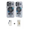 MARSİLYAN™- iPhone 12 Pro Max Kılıf Nova Doku Koleksiyonu - Siyah Mat Seramik Nano Ekran Koruyucu + Shine Kamera Lens - LT