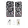 MARSİLYAN™- iPhone 12 Pro Max Kılıf Nova Doku Koleksiyonu - Siyah Mat Seramik Nano Ekran Koruyucu + Shine Kamera Lens - LT