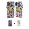 MARSİLYAN™- iPhone 12 Pro Max Kılıf Nova Doku Koleksiyonu - Siyah Mat Seramik Nano Ekran Koruyucu + Neon Fosforlu Kamera Lens - YL