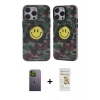 MARSİLYAN™- iPhone 12 Pro Max Kılıf Nova Doku Koleksiyonu - Siyah Mat Seramik Nano Ekran Koruyucu + Neon Fosforlu Kamera Lens - YL