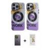MARSİLYAN™- iPhone 12 Pro Max Kılıf Nova Doku Koleksiyonu - Siyah Mat Seramik Nano Ekran Koruyucu + Neon Fosforlu Kamera Lens - YL