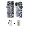 MARSİLYAN™- iPhone 12 Pro Max Kılıf Nova Doku Koleksiyonu - Siyah Polymer Nano Ekran Koruyucu + Gold Shine Kamera Lens