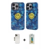 MARSİLYAN™- iPhone 12 Pro Max Kılıf Nova Doku Koleksiyonu - Siyah Polymer Nano Ekran Koruyucu + Gold Shine Kamera Lens