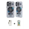 MARSİLYAN™- iPhone 12 Pro Max Kılıf Nova Doku Koleksiyonu - Siyah Polymer Nano Ekran Koruyucu + Gold Shine Kamera Lens