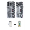 MARSİLYAN™- iPhone 12 Pro Max Kılıf Nova Doku Koleksiyonu - Siyah Polymer Nano Ekran Koruyucu + Shine Kamera Lens - LT
