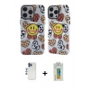 MARSİLYAN™- iPhone 12 Pro Max Kılıf Nova Doku Koleksiyonu - Siyah Polymer Nano Ekran Koruyucu + Shine Kamera Lens - LT