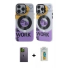 MARSİLYAN™- iPhone 12 Pro Max Kılıf Nova Doku Koleksiyonu - Siyah Polymer Nano Ekran Koruyucu + Neon Fosforlu Kamera Lens - YL