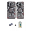 MARSİLYAN™- iPhone 12 Pro Max Kılıf Nova Doku Koleksiyonu - Siyah Polymer Nano Ekran Koruyucu + Renkli Kamera Lens Koruma Cam - MI