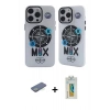MARSİLYAN™- iPhone 12 Pro Max Kılıf Nova Doku Koleksiyonu - Siyah Polymer Nano Ekran Koruyucu + Renkli Kamera Lens Koruma Cam - YL
