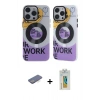 MARSİLYAN™- iPhone 12 Pro Max Kılıf Nova Doku Koleksiyonu - Siyah Polymer Nano Ekran Koruyucu + Renkli Kamera Lens Koruma Cam - MI
