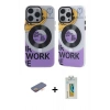 MARSİLYAN™- iPhone 12 Pro Max Kılıf Nova Doku Koleksiyonu - Siyah Polymer Nano Ekran Koruyucu + Renkli Kamera Lens Koruma Cam - TU