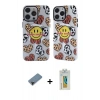 MARSİLYAN™- iPhone 12 Pro Max Kılıf Nova Doku Koleksiyonu - Siyah Polymer Nano Ekran Koruyucu + Shine Kamera Lens Koruma Cam - SH