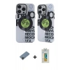 MARSİLYAN™- iPhone 12 Pro Max Kılıf Nova Doku Koleksiyonu - Siyah Polymer Nano Ekran Koruyucu + Shine Kamera Lens Koruma Cam - SH