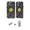 MARSİLYAN™- iPhone 12 Pro Max Kılıf Nova Doku Koleksiyonu - Siyah Polymer Nano Ekran Koruyucu + Shine Kamera Lens Koruma Cam - MI
