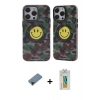 MARSİLYAN™- iPhone 12 Pro Max Kılıf Nova Doku Koleksiyonu - Siyah Polymer Nano Ekran Koruyucu + Shine Kamera Lens Koruma Cam - SH