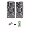 MARSİLYAN™- iPhone 12 Pro Max Kılıf Nova Doku Koleksiyonu - Siyah Polymer Nano Ekran Koruyucu + Sierra Blue Shine Kamera Lens Koruma Cam